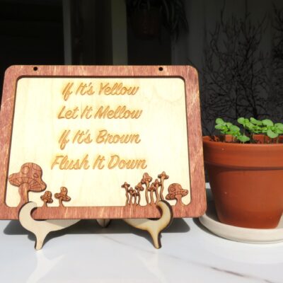 Bathroom Sign - Funky Mushroom Design