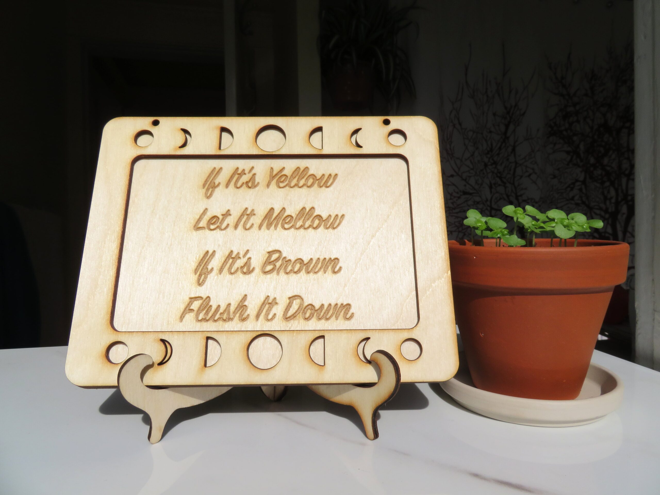 Bathroom Sign - Moon Phase Design